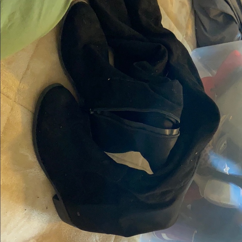 Black long boots